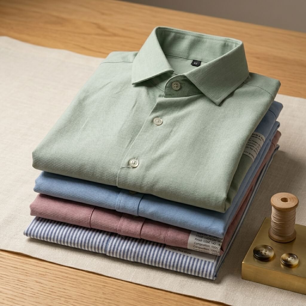 Folded Oxford uniform shirts bulk production - OEM uniform shirt manufacturer export